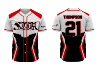 Jersey Baseball Softball Pria/Wanita Poliester Bolak-Balik Cepat Kering Anti-Bakteri V-Neck Pendek Depan Bernapas Jersey Olahraga