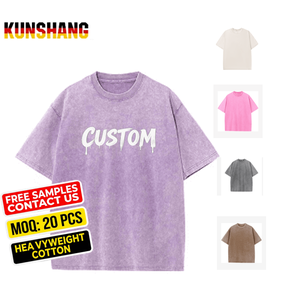 T-shirt in cotone pesante 300gsm, lavaggio acido, stile vintage streetwear, alta qualità, <span class=keywords><strong>stampa</strong></span> in stile street americano. - Product Image 1