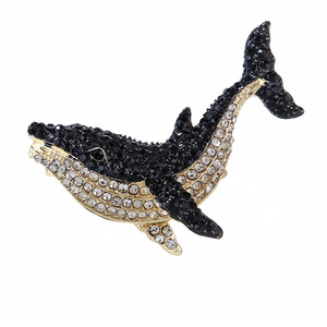 Alta Qualidade Rhinestone <span class=keywords><strong>Dolphin</strong></span> Whale <span class=keywords><strong>Brooch</strong></span> Badge Lapel Pin para Mulheres e Homens Moda Jóias Broches para Acessórios de Vestuário - Product Image 6
