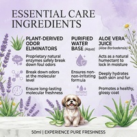 Colonia para Mascotas de Larga Duración con Aroma a Lavanda, Spray Desodorante para Perros, Sin Alcohol, Vegano, para el Cuidado de Mascotas, OEM