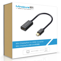 Adaptateur Mini DisplayPort vers HDMI 4K Mindpure, convertisseur Mini DP vers HDMI femelle compatible avec Thunderbolt 2 MacBook Air Surface