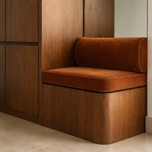 Mobile scarpiera contemporaneo in noce con <span class=keywords><strong>panca</strong></span> integrata, mobile ingresso su misura - Product Image 4
