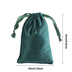 Sac à cordon en velours haut de gamme, sac cadeau au toucher doux, 20x25cm, pochette recyclable pour l'emballage de lunettes, bijoux et accessoires de luxe - Product Image 2