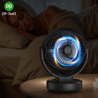 Nouveau design de ventilateur de table rechargeable ventilateur oscillant portable de bureau avec télécommande d'affichage de puissance de lumière LED