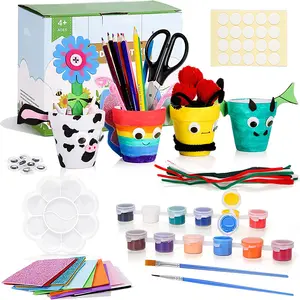 Flower planting Kit Children's gardening Craft Ceramic set DIY painting flower pot gift set wholesale