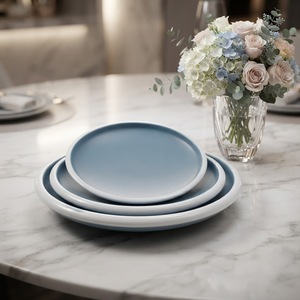 Assiettes à dîner rondes en mélamine, style européen, <span class=keywords><strong>noir</strong></span> et blanc, nouveau style - Product Image 2