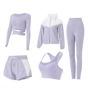 Conjunto Deportivo de 2 Piezas para Mujer, Cintura Elástica, Secado Rápido, Transpirable, para Yoga, Fitness, Correr en Primavera/Verano - Product Image 2