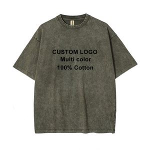AI~MICH Clothing Manufacturer Men's <b>T</b>-shirt Custom Oversized Heavyweight Printing Cotton Acid Washed Graphic Vintage <b>T</b> Shirts - Product Image 2