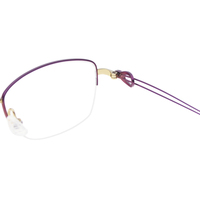 Monturas de Gafas de Titanio IP en Dos Tonos, Morado y Dorado, Modernas, Minimalistas, de Media Montura, Estilo de Diseñador, a la Moda