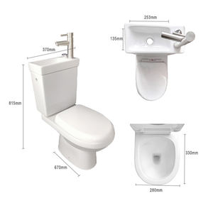 Lavabo de inodoro de dos piezas de doble descarga de cerámica moderna europea Sanita Compacta para baño lavabo drenaje P-Trap - Product Image 6