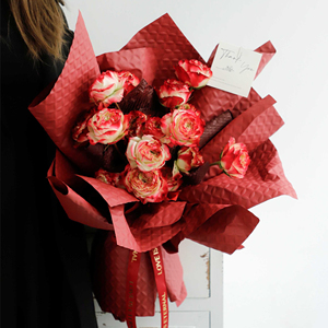 Papel de Regalo con Diseño de Lunares Estéreo para el Día de San Valentín 2023, Ramo de Flores, Arte Floral Coreano, Papel de Regalo Floral - Product Image 4