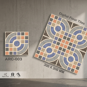 Carreaux de sol en céramique 300x300mm, gaufrés, rectifiés, émaillés, design rustique pour revêtements de sol intérieurs - Product Image 2