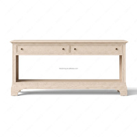 Table console en bois rustique FERLY avec 2 tiroirs et étagère ouverte, table d'entrée, table de couloir, table de canapé pour salon
