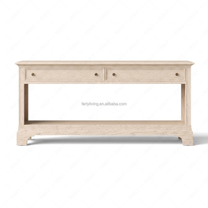 Table <span class=keywords><strong>console</strong></span> en bois rustique FERLY avec 2 tiroirs et étagère ouverte, table d'entrée, table de couloir, table de canapé pour salon - Product Image 3