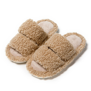 Nouvelle mode <span class=keywords><strong>barre</strong></span> parallèle coton bouclé pantoufles d'intérieur maison couleur bonbon intérieur pantoufles en peluche en gros - Product Image 5