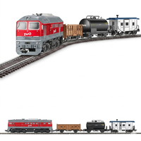 Kit Model Kereta Api Diecast Skala HO Lokomotif Uap Klasik dengan Rel dan Gerbong Logam
