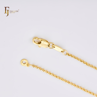 Bijoux de mode FJ Fallon, bague classique Rolo Belcher, chaîne à maillons plaquée or 14 carats, base en laiton