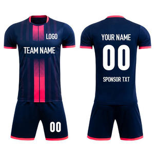 زي كرة قدم مخصص خدمة تصنيع حسب الطلب مع إمكانية طباعة الاسم تصميم جديد للفريق مصنوع من البوليستر 100% بتقنية الطباعة الحرارية - Product Image 3