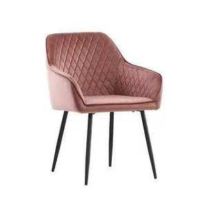 Chaise de salle à manger nordique de luxe en tissu velours rembourré pour restaurant, vente en gros OEM Italie - Product Image 1