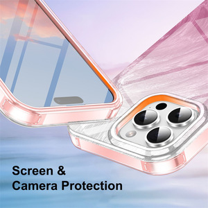 Étui de protection hybride à motif de plumes pour <span class=keywords><strong>iPhone</strong></span> 16 15 14 13 12 <span class=keywords><strong>11</strong></span> <span class=keywords><strong>Pro</strong></span> <span class=keywords><strong>Max</strong></span> Plus protecteur d'écran PET intégré - Product Image 3