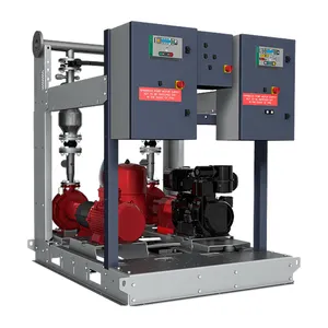 Pressure boosting systems for fire fighting extinguishing systems with commercial and public buildings