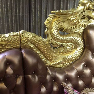 Barok Furnitur Ruang Tamu, <span class=keywords><strong>Sofa</strong></span> Kulit Ukir Kayu Solid - Product Image 5