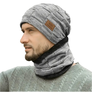 Conjunto de Gorro y Bufanda de Invierno Trendle International, Tejido Cálido, Forro Polar Grueso, 100% Acrílico, para Viajes, Hombres y Mujeres - Product Image 1