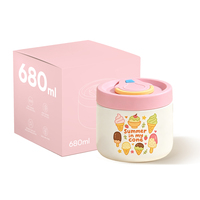 Thermos pour enfants de 680 ml pour aliments chauds, thermos alimentaire isotherme personnalisé avec une bouche large en acier inoxydable 306, anti-fuite