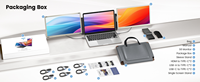 Nouvelle extension d'écran pour ordinateur portable 15.6 "Portable Triple moniteur S6 pour ordinateur portable jusqu'à 17.3" avec IPS FHD 1080P moniteurs portables pour ordinateur portable