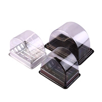 Boîte à gâteaux en plastique en gros, boîte de présentation de pâtisserie, boîte de rangement alimentaire, boîte à gâteau roulé avec dôme transparent