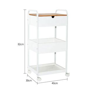 롤링 우드 주방 카트 트롤리와 휠을 사용하여 대나무 탑 식품 보관 제공 - Product Image 6