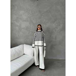 Conjunto de suéter de punto con cuello de pescador blanco talla S para mujer - Product Image 4