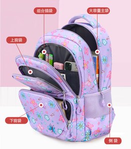 Sac à dos scolaire pour filles de la 3e à la 6e année, respirant, avec protection des épaules, réduction de la charge, grande capacité - Product Image 5