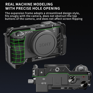 Cage Vidéo Complète en Alliage d'Aluminium pour Appareil Photo <span class=keywords><strong>Sony</strong></span> A7C II/A7C R, Accessoires de Stabilisation Vidéo - Product Image 5