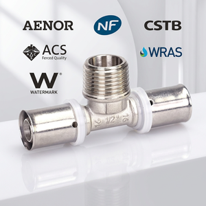 <span class=keywords><strong>Raccord</strong></span> en laiton à sertir en T égal 26 mm mâle pour tuyau de plomberie flexible basse pression - Product Image 1