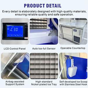 Machine à glaçons commerciale KF-150A(F) en acier inoxydable 150 kg pour restaurant, bar, machine à glaçons automatique - Product Image 2