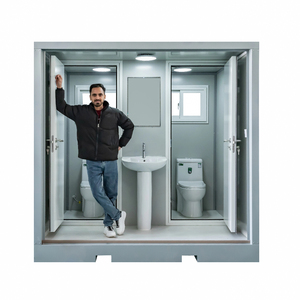 Tùy Chỉnh Trailer Di Động Đúc Sẵn Nhà Vệ Sinh Bán Buôn Sang Trọng Cabin Container Nhà Vệ Sinh Ngoài Trời Modular Xách Tay Phòng Tắm Vòi Sen Đơn Vị - Product Image 1