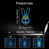 Enseignes néon Bonnie Rabbit de Five Nights at Freddy's, luminaire FNAF lapin de dessin animé à intensité variable pour chambre et bar, alimenté par USB - Corps en acrylique IP65