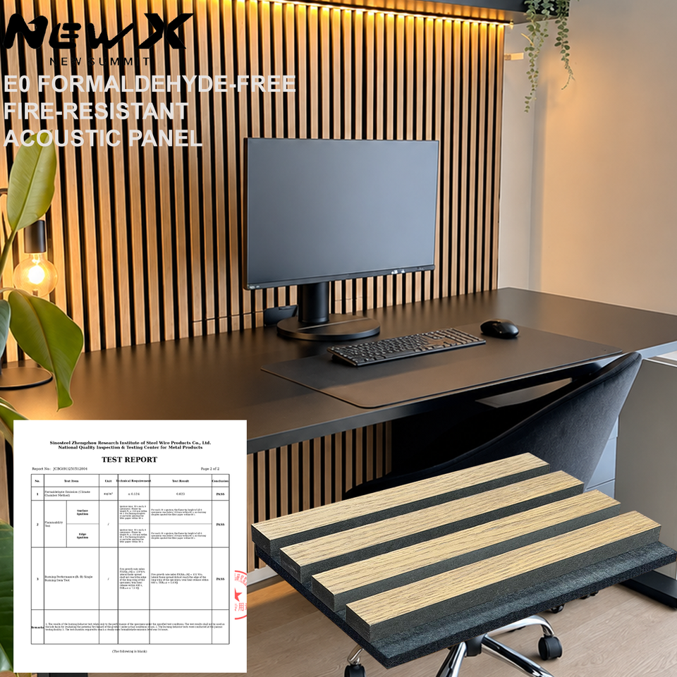 Tech Slide Designs Acoustic Wood Wall Slat Panels MDF PET Film Felt Backing Sound ...