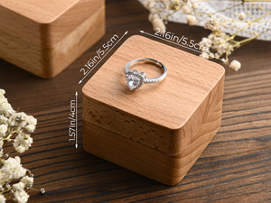 Caja de anillo de compromiso de boda de madera personalizada - Product Image 5