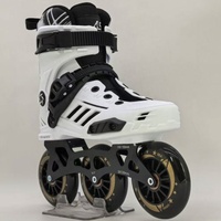 Patins à roulettes professionnels à 4 roues en alliage, roues en PU noires avec lumières LED clignotantes pour enfants et adultes