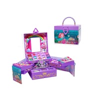 Boîte cadeau d'anniversaire pour filles, jeu de maquillage, d'art des ongles et de beauté pour enfants en plastique, accessoires, couronne, sirène, princesse