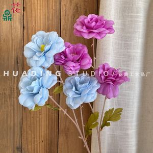 Fleurs artificielles en soie Hua Ding Studio, bleu et violet, bouquet de mariage, décoration murale florale - Product Image 1