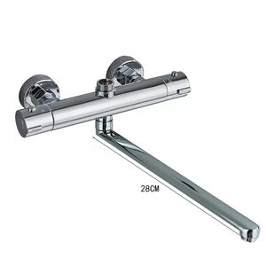 Grifo termostático para bañera Flola, grifo mezclador con caño extendido de 28 cm y núcleo de válvula de cerámica - Product Image 5