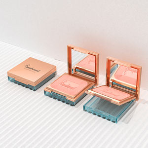 Estuche de polvo compacto de doble capa vacío, personalizado, rosa, 10g, de lujo con espejo, estuche de polvo prensado premium - Product Image 4