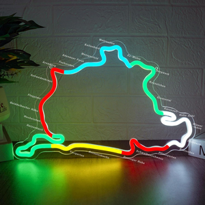 Lampe néon LED avec alimentation USB, à intensité variable, motif carte de la Nordschleife du Nürburgring Green Hell, pour décoration murale - Product Image 1