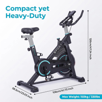 Vélo de spinning à transmission par courroie silencieuse pour la maison et l'appartement, personnalisation de la routine d'exercice, logo personnalisé