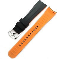 Bracelet de montre de plongée en silicone Mingfung Best 18 mm 20 mm 22 mm à extrémités courbées et attache rapide pour Seiko Mi Band 6/5/4/3, plusieurs couleurs