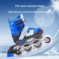 Patins à roulettes professionnels d'extérieur pour enfants et adultes – Vente en gros transfrontalière – Patins réglables pour débutants avec roues LED clignotantes