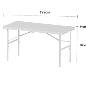 Deluxe 122x60cm Table pliante moulée par soufflage pliable en deux Table pliable en plastique de camping - Product Image 2